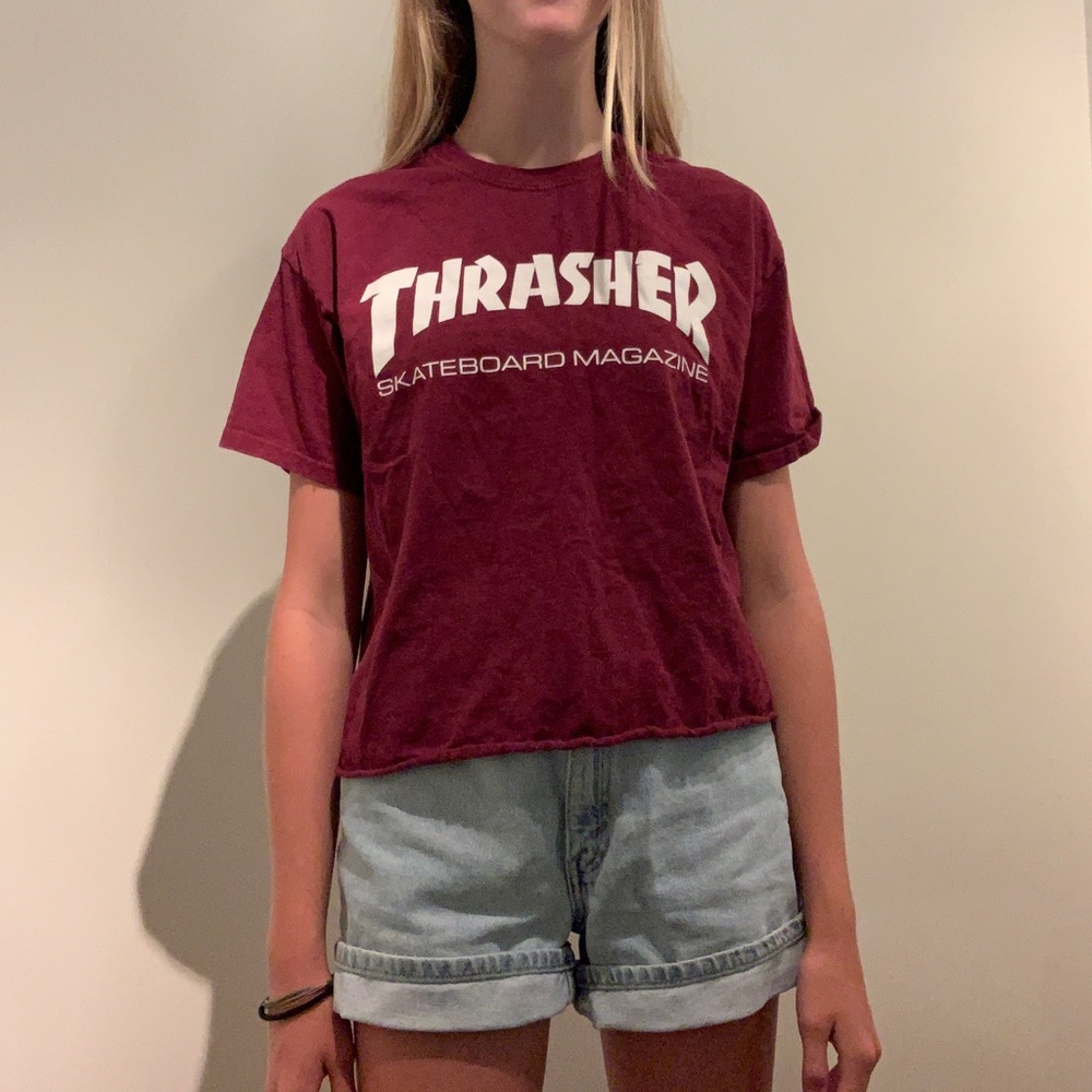 THRASHER cropped t shirt